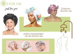1FORME Douchemuts Dames Zero Waste – Droog Haar Thuis / Vakantie – Douchekap Satijn / PE Zwart -Verzorgingsproducten Verkoop 1200x891
