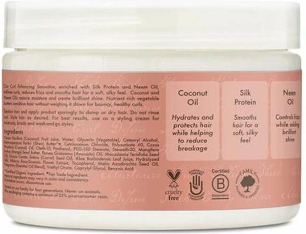 Shea Moisture Coconut & Hibiscus - Curl Enhancing Smoothie Haarcrème - 340 G 4 Shea Moisture Coconut & Hibiscus - Curl Enhancing Smoothie Haarcrème - 340 G - Afbeelding 2