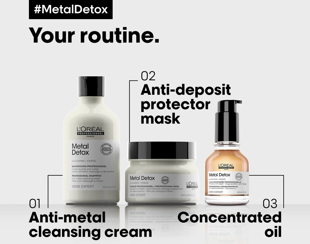 L’Oréal Professionnel Metal Detox Shampoo - Vermindert Haarbreuk Met 87%* – Serie Expert – 300ml 6 L’Oréal Professionnel Metal Detox Shampoo - Vermindert Haarbreuk Met 87%* – Serie Expert – 300ml - Afbeelding 4