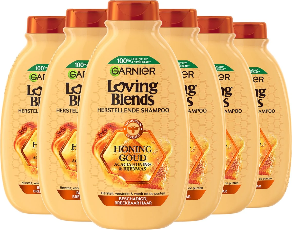 Garnier Loving Blends Honing Goud Herstellende Shampoo - 6 X 300 Ml 3 Garnier Loving Blends Honing Goud Herstellende Shampoo - 6 X 300 Ml