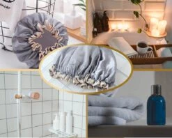 Merkloos Grijze Douchemuts Dames / Volwassenen / Meiden - Luxe Douchemuts - Shower Cap (Vagabond Model) -Verzorgingsproducten Verkoop 1200x960 8