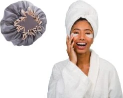 Merkloos Grijze Douchemuts Dames / Volwassenen / Meiden - Luxe Douchemuts - Shower Cap (Vagabond Model) -Verzorgingsproducten Verkoop 1200x964 1