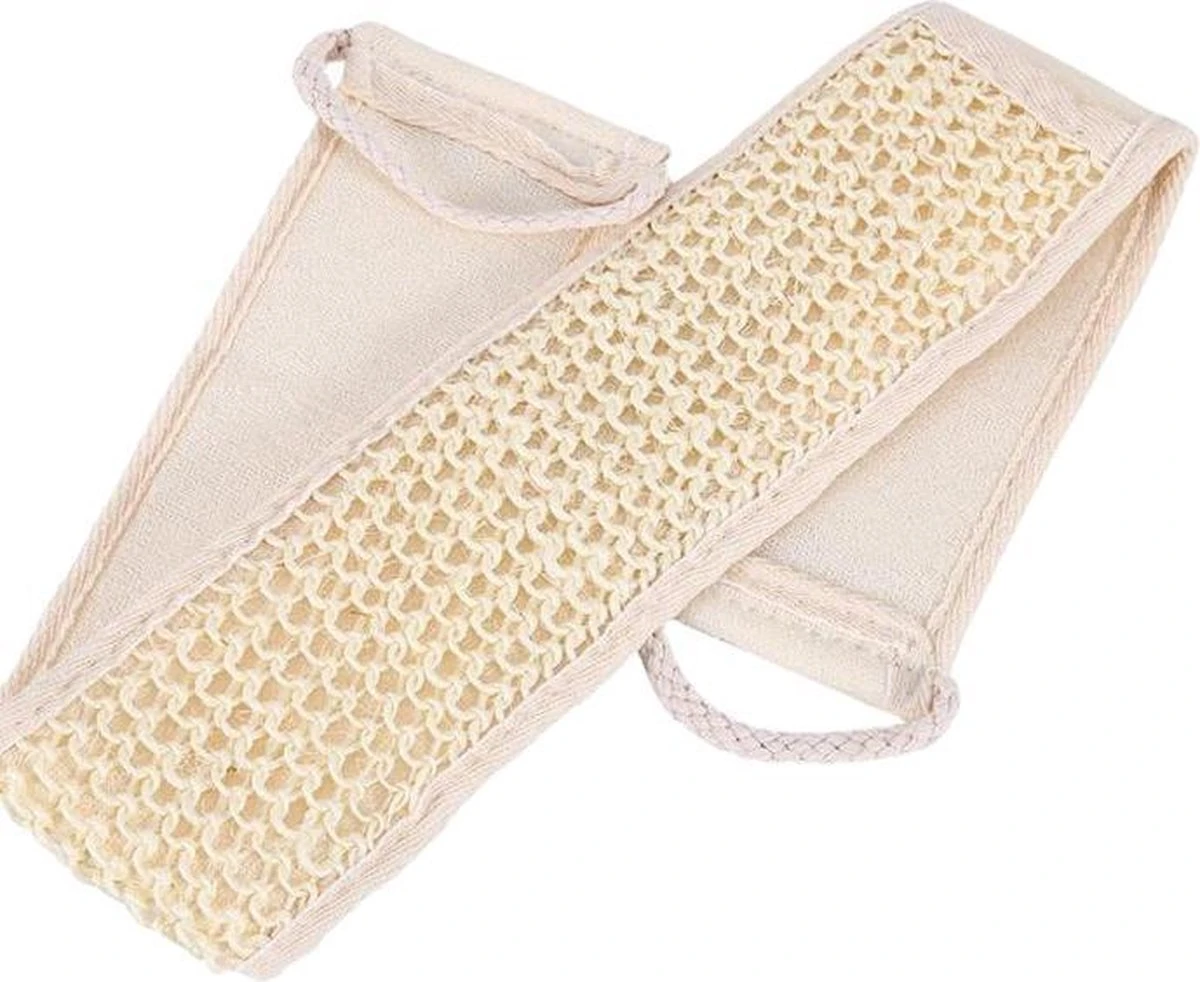 Merkloos Rug Spons Scrubber Van Loofah - Scrubborstel Doucheborstel Badborstel Massageborstel - Scrub Massage Douche & Bad Lichaam Borstel - Wit - 70cm 4 Merkloos Rug Spons Scrubber Van Loofah - Scrubborstel Doucheborstel Badborstel Massageborstel - Scrub Massage Douche & Bad Lichaam Borstel - Wit - 70cm - Afbeelding 2
