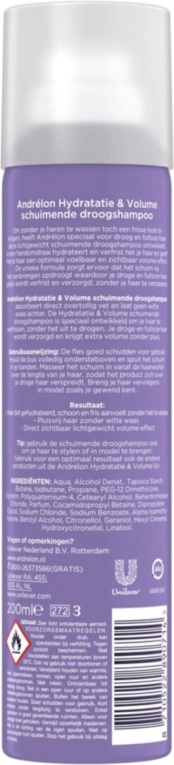 Andrélon Droogshampoo Schuimend Hydratatie & Volume - 6 X 200 Ml - Voordeelverpakking -Verzorgingsproducten Verkoop 273x1200 1