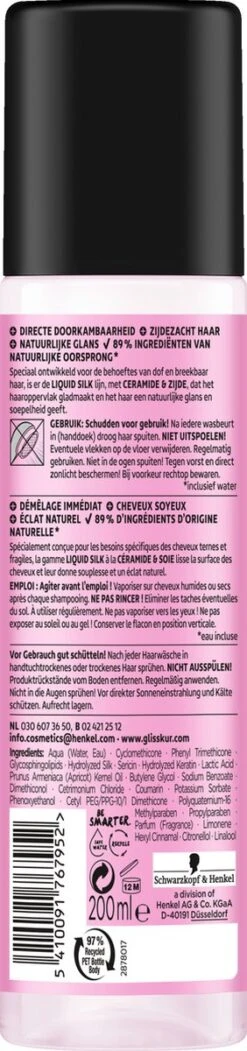 Gliss Kur Liquid Silk Gloss Anti-Klit Spray 6x 200 Ml - Grootverpakking -Verzorgingsproducten Verkoop 282x1200 9