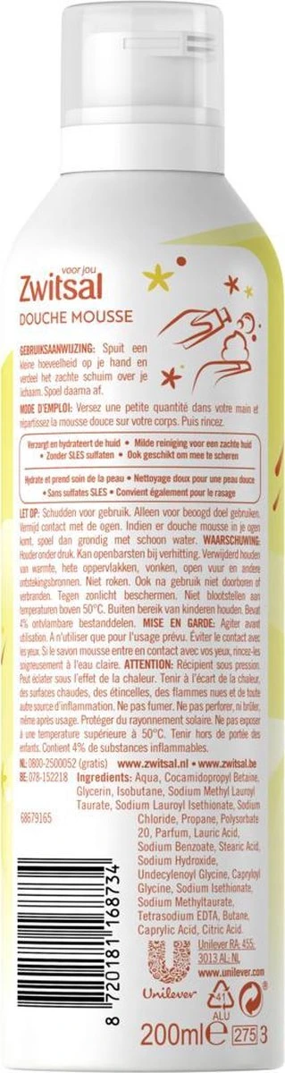 Zwitsal Douche Mousse Original - 6 X 200 Ml - Voordeelverpakking 7 Zwitsal Douche Mousse Original - 6 X 200 Ml - Voordeelverpakking - Afbeelding 5