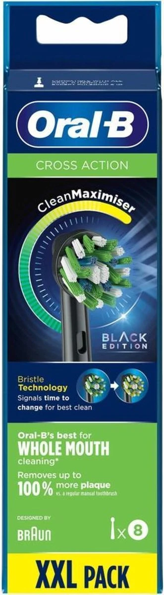 Oral B Oral-B CrossAction - Met CleanMaximiser-technologie - Opzetborstels - Zwart - 8 Stuks 6 Oral B Oral-B CrossAction - Met CleanMaximiser-technologie - Opzetborstels - Zwart - 8 Stuks - Afbeelding 4
