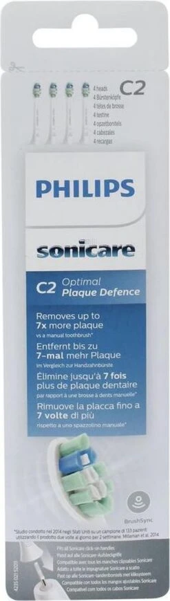 Philips Sonicare C2 Optimal Plaque Defence HX9024/10 - Opzetborstels - 4 Stuks -Verzorgingsproducten Verkoop 341x1200 5