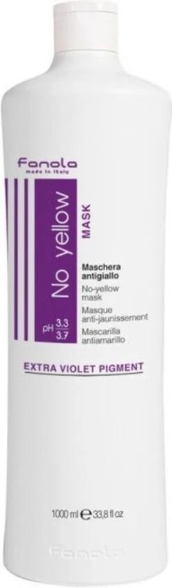 Fanola No Yellow Mask Cuidado Kur Haarmasker - 1000 Ml