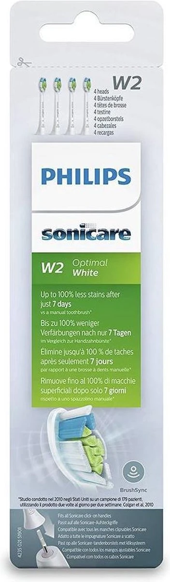 Philips Sonicare W2 Optimal White HX6064/10 - Opzetborstels - 4 Stuks 8 Philips Sonicare W2 Optimal White HX6064/10 - Opzetborstels - 4 Stuks - Afbeelding 6