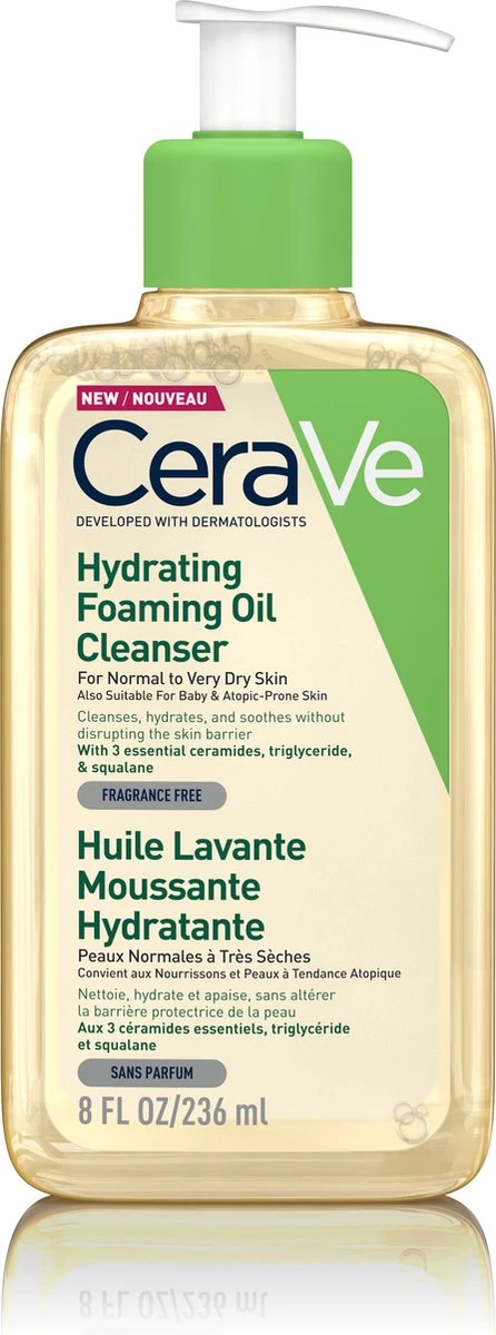 CeraVe - Hydrating Foaming Oil Cleanser - Voor Normale Tot Droge Huid - 236ml 3 CeraVe - Hydrating Foaming Oil Cleanser - Voor Normale Tot Droge Huid - 236ml