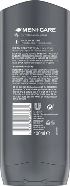Dove Men+Care Clean Comfort Douchegel - 6 X 400 Ml - Voordeelverpakking -Verzorgingsproducten Verkoop 455x1200 5