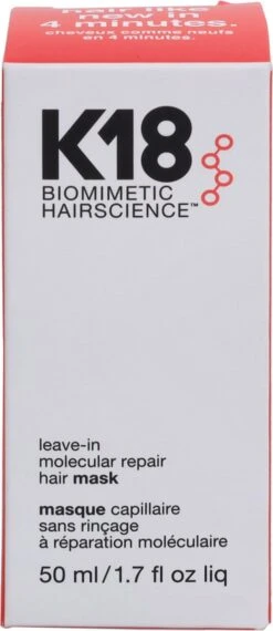 K18 - Hair Leave-in Molecular Repair Mask - 50ml 13 K18 - Hair Leave-in Molecular Repair Mask - 50ml -Verzorgingsproducten Verkoop 520x1200 3