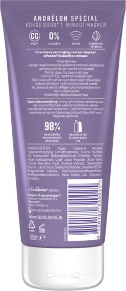 Andrélon Kokos Boost Haarmasker - 1 Minuut WOW Masker - 6 X 180 Ml – Voordeelverpakking 30 Andrélon Kokos Boost Haarmasker - 1 Minuut WOW Masker - 6 X 180 Ml – Voordeelverpakking -Verzorgingsproducten Verkoop 522x1200 6