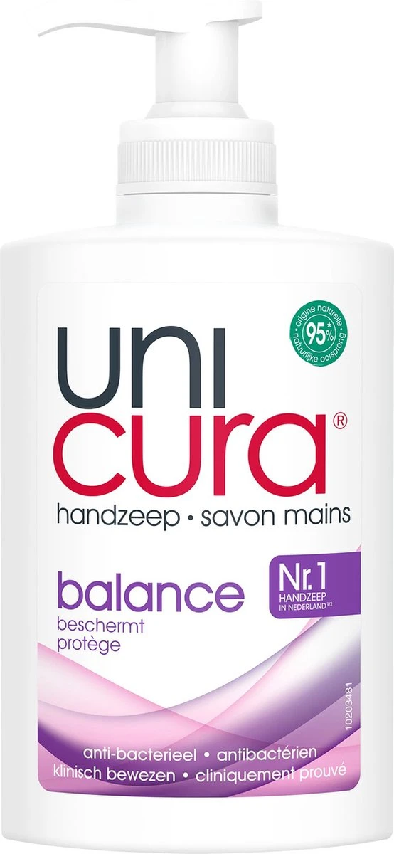 Unicura Balans Antibacteriële Vloeibare Handzeep - 6 X 250 Ml - Voordeelverpakking 7 Unicura Balans Antibacteriële Vloeibare Handzeep - 6 X 250 Ml - Voordeelverpakking - Afbeelding 5