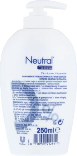 Neutral Vloeibare Handzeep Parfumvrij - 6 X 250 Ml - Voordeelverpakking -Verzorgingsproducten Verkoop 591x1200 4