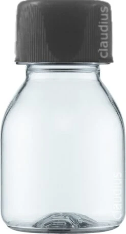 Lege Plastic Fles 60 Ml APET Transparant Shot - Met Zwarte Ribbeldop - Set Van 10 Stuks - Navulbaar - Leeg