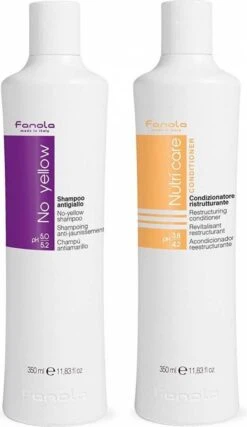 Fanola No Yellow Shampoo + Nutri Care Conditioner Set - 350 Ml
