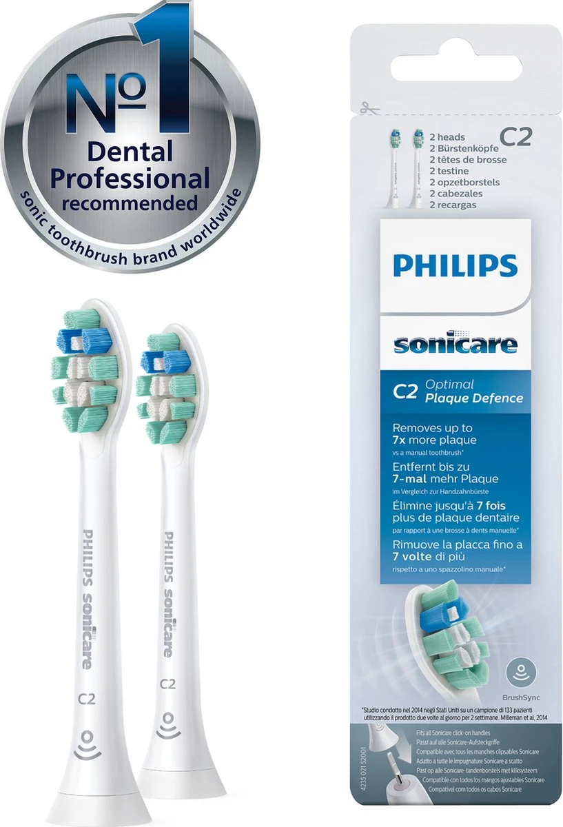 Philips Sonicare C2 Optimal Plaque Defence HX9022/10 - Opzetborstels - 2 Stuks 18 Philips Sonicare C2 Optimal Plaque Defence HX9022/10 - Opzetborstels - 2 Stuks - Afbeelding 16