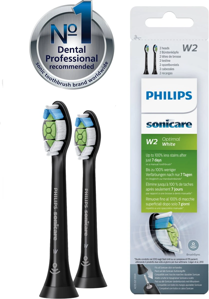 Philips Sonicare W2 Optimal White HX6062/13 - Opzetborstels - 2 Stuks 9 Philips Sonicare W2 Optimal White HX6062/13 - Opzetborstels - 2 Stuks - Afbeelding 7