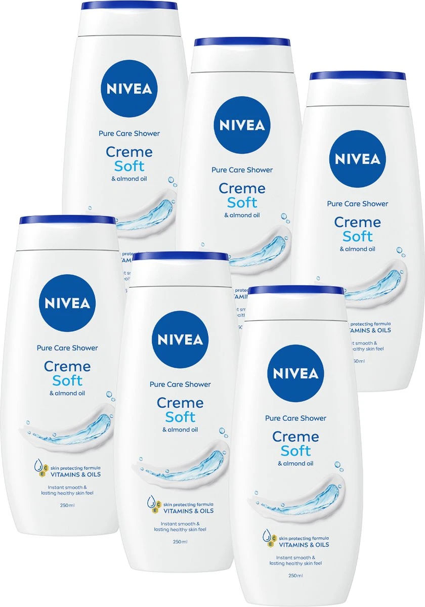 NIVEA Crème Soft - 6 X 250 Ml - Voordeelverpakking - Douchecrème 3 NIVEA Crème Soft - 6 X 250 Ml - Voordeelverpakking - Douchecrème