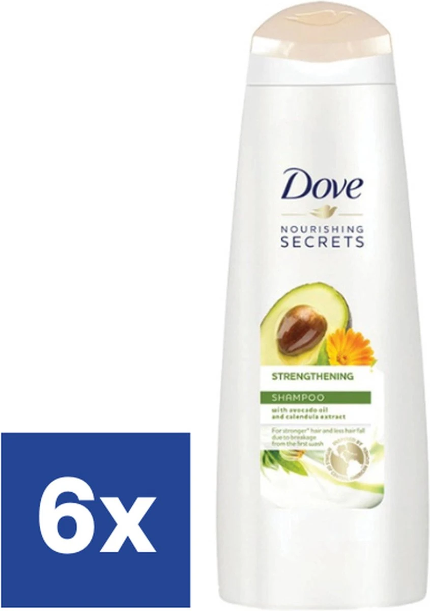 Dove Nourishing Secrets Strengthening Shampoo - 6 X 250 Ml - Voordeelverpakking 3 Dove Nourishing Secrets Strengthening Shampoo - 6 X 250 Ml - Voordeelverpakking