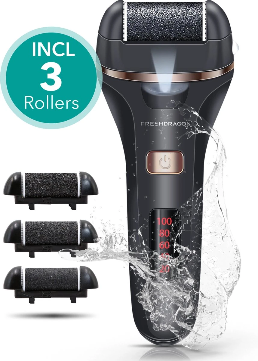 FreshDragon Elektrische Eelt Verwijderaar - Voetvijl - Inclusief 3 Rollers - Oplaadbaar 3 FreshDragon Elektrische Eelt Verwijderaar - Voetvijl - Inclusief 3 Rollers - Oplaadbaar