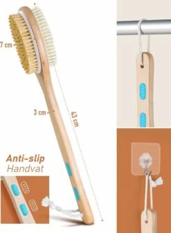 Fesio Lichaamsborstel Met Lange Steel - Dubbelzijdig - Dry Brushing Rugborstel/Badborstel/Doucheborstel/Huidborstel - 43 Cm -Verzorgingsproducten Verkoop 882x1200 1