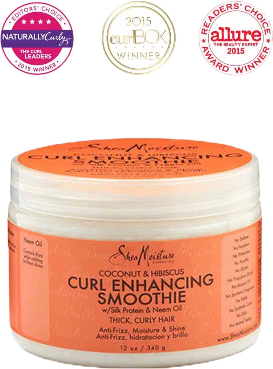Shea Moisture Coconut & Hibiscus - Curl Enhancing Smoothie Haarcrème - 340 G 6 Shea Moisture Coconut & Hibiscus - Curl Enhancing Smoothie Haarcrème - 340 G - Afbeelding 4