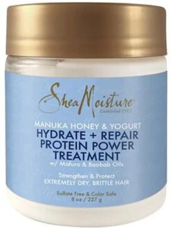 Shea Moisture Manuka Honey & Yogurt - Haarmasker Hydrate & Repair Protein Power Treatment - 227 Gr