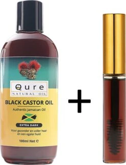 Jamaican Black Castor Oil 100ml + 10ml Handige Gevulde Buisje Met Borstel | Extra Dark | 100% Puur & Onbewerkt | Wonderolie | Plantaardige Castorolie, Ricinusolie | Koudgeperste Castor Olie Voor Haar, Huid, Wenkbrauw En Wimpers