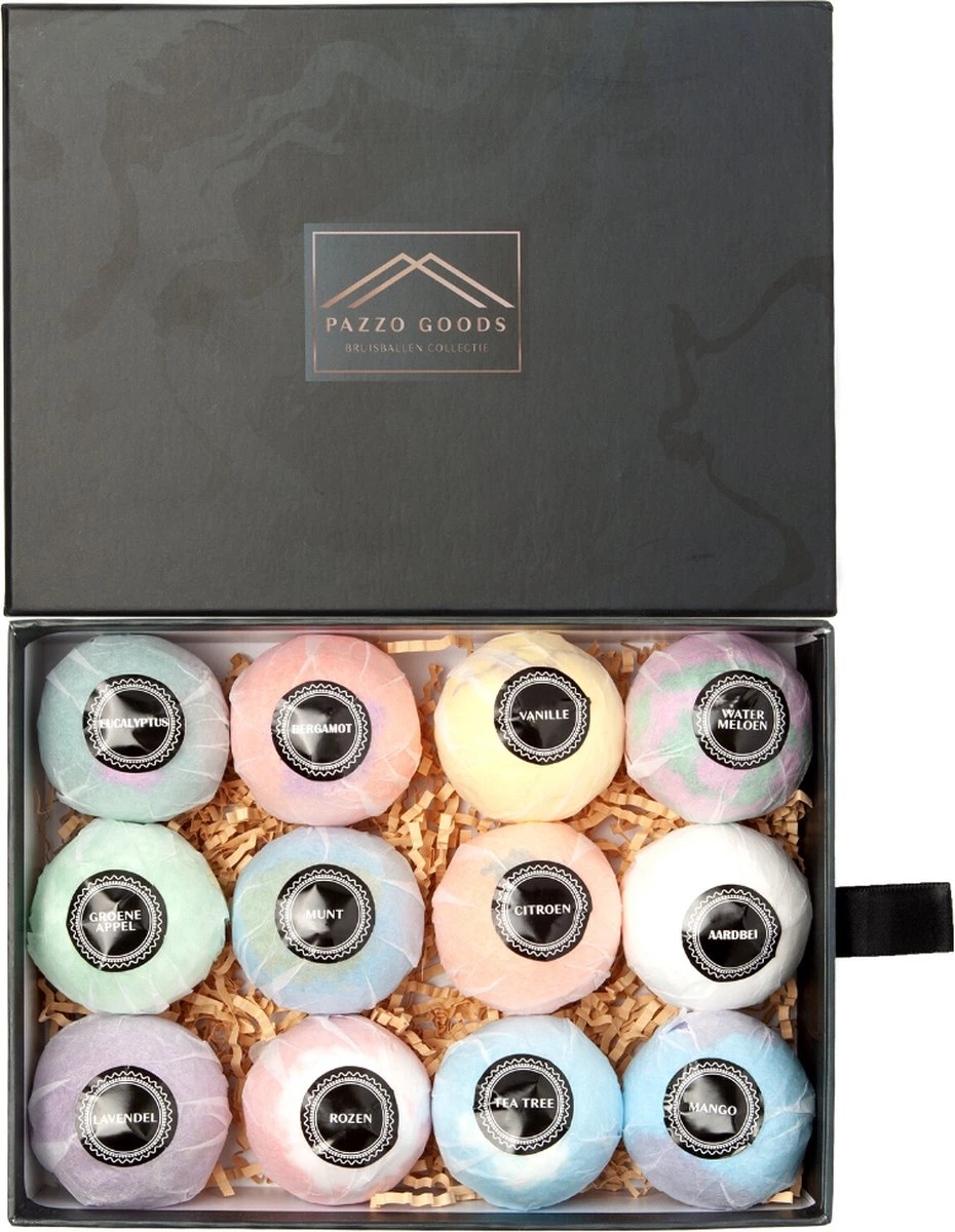 Bruisballen - 12 Stuks - XL Formaat - 12 Verschillende Geuren - Cadeau - 100 % Natuurlijk 3 Bruisballen - 12 Stuks - XL Formaat - 12 Verschillende Geuren - Cadeau - 100 % Natuurlijk