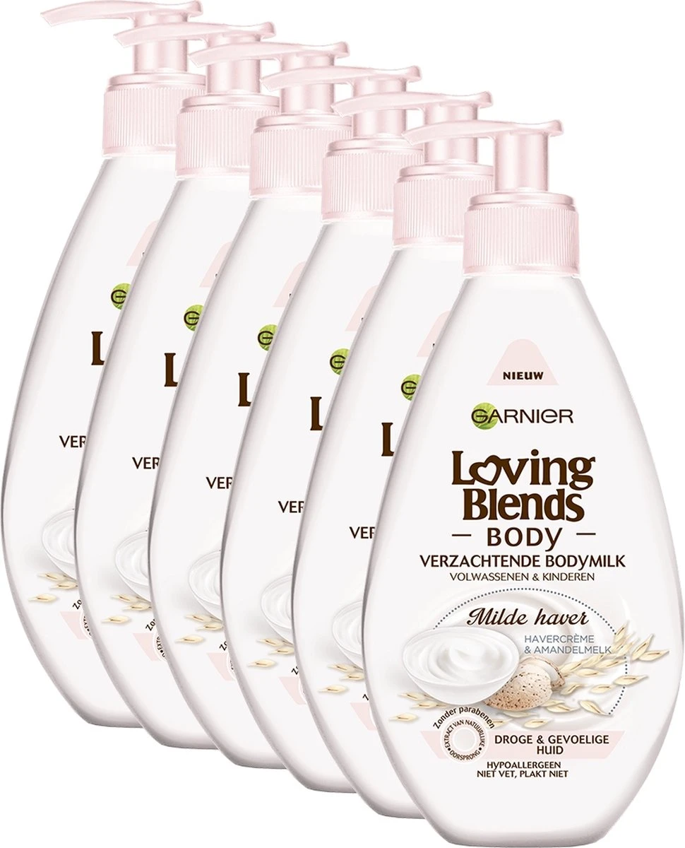 Garnier Loving Blends Body Milde Haver Bodymilk - 6 X 250ml - Voordeelverpakking 3 Garnier Loving Blends Body Milde Haver Bodymilk - 6 X 250ml - Voordeelverpakking
