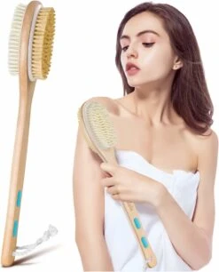 Fesio Lichaamsborstel Met Lange Steel - Dubbelzijdig - Dry Brushing Rugborstel/Badborstel/Doucheborstel/Huidborstel - 43 Cm -Verzorgingsproducten Verkoop 970x1200 3