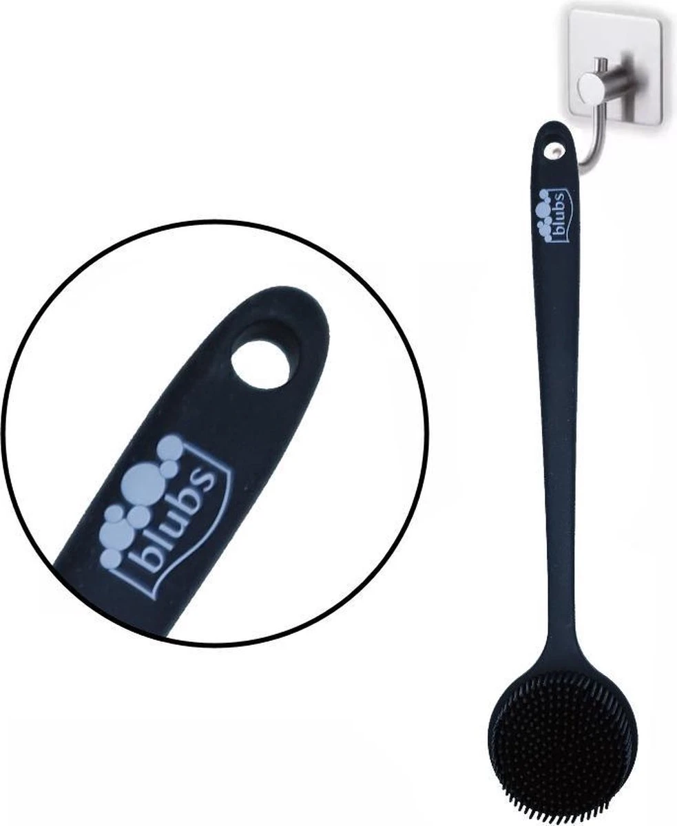 Blubs® – Badborstel – Dry Brush – Rug Scrubber – Lichaamsborstel – Rugborstel Douche Met Steel – Huidborstel – Doucheborstel – Bad- & Doucheaccessoires – Badborstel Met Steel – Doucheborstel Rugborstel – Siliconen Borstel – Massage – Zwart 7 Blubs® – Badborstel – Dry Brush – Rug Scrubber – Lichaamsborstel – Rugborstel Douche Met Steel – Huidborstel – Doucheborstel – Bad- & Doucheaccessoires – Badborstel Met Steel – Doucheborstel Rugborstel – Siliconen Borstel – Massage – Zwart - Afbeelding 5