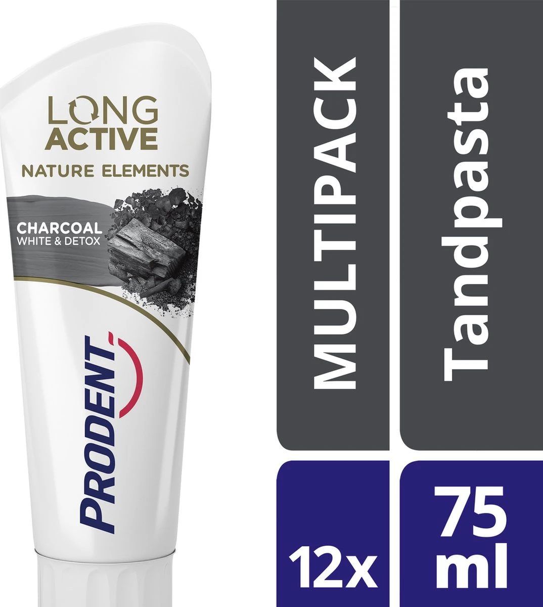 Prodent Charcoal Whitening & Detox Tandpasta - 12 X 75 Ml - Voordeelverpakking 4 Prodent Charcoal Whitening & Detox Tandpasta - 12 X 75 Ml - Voordeelverpakking - Afbeelding 2