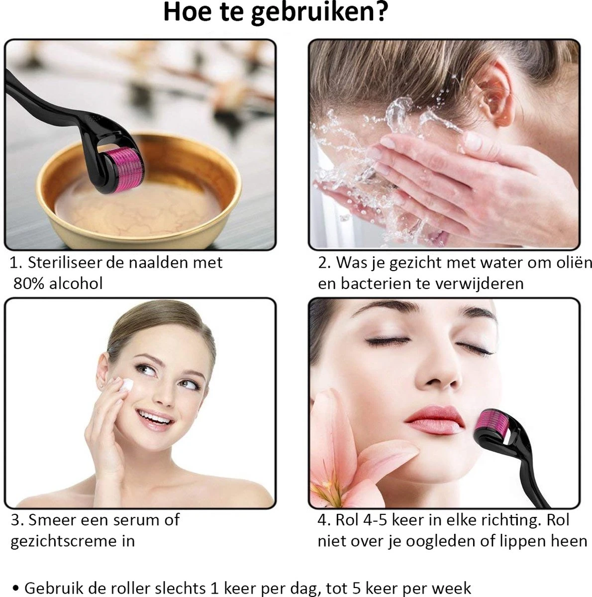 Dermaroller - 540 Naalden - Dermaroller Haargroei - Huidverzorging 5 Dermaroller - 540 Naalden - Dermaroller Haargroei - Huidverzorging - Afbeelding 3