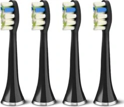Bintoi® ISonic ProClean - Opzetborstels Elektrische Tandenborstel - 4 Stuks - Geschikt Voor Bintoi ISonic D700/D600 - Jaarvoorraad - Zwart