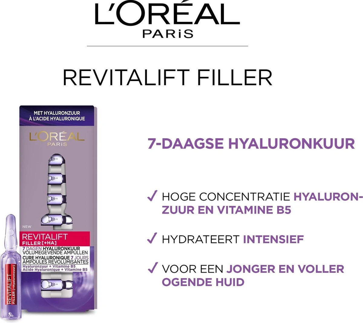 L’Oréal Paris Skin Expert Revitalift Filler Hyaluronzuur Ampullen - Kuur 7 Dagen 9 L’Oréal Paris Skin Expert Revitalift Filler Hyaluronzuur Ampullen - Kuur 7 Dagen - Afbeelding 7