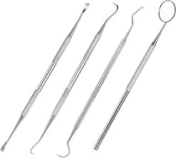 Compleet Tandarts Setje –4 Stuks Tandsteenhaakje – Tandartshaakje - Mondspiegel – Tandarts Gereedschap – Mondverzorging – Stainless Steel -Verzorgingsproducten Verkoop 1200x1081