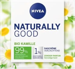 Nivea Naturally Good Dagcrème Gevoelige Huid - 50 Ml - Met Bio Kamille -Verzorgingsproducten Verkoop 1200x1108 2