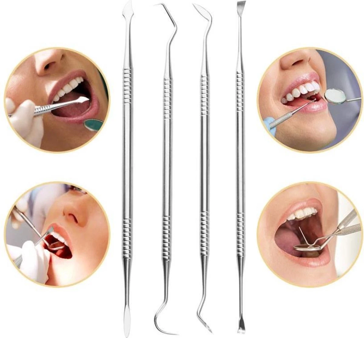 Qy Tandarts Set Voor Het Verwijderen Van Tandsteen En Verzorgen Van Het Gebit – 8 Delig In Luxe Opbergetui 5 Qy Tandarts Set Voor Het Verwijderen Van Tandsteen En Verzorgen Van Het Gebit – 8 Delig In Luxe Opbergetui - Afbeelding 3