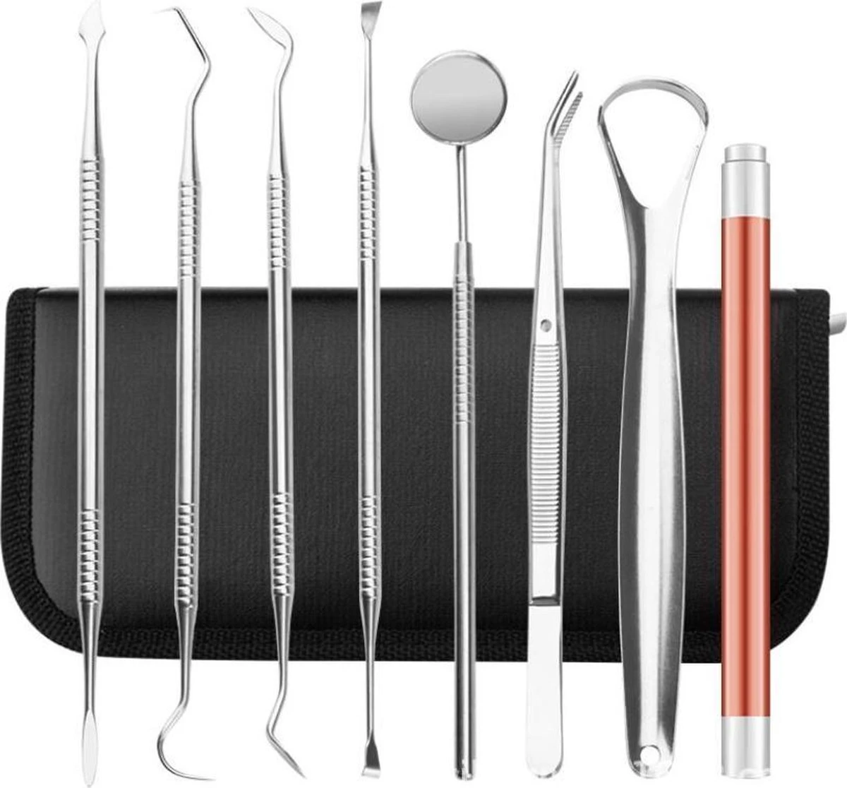 Qy Tandarts Set Voor Het Verwijderen Van Tandsteen En Verzorgen Van Het Gebit – 8 Delig In Luxe Opbergetui 3 Qy Tandarts Set Voor Het Verwijderen Van Tandsteen En Verzorgen Van Het Gebit – 8 Delig In Luxe Opbergetui