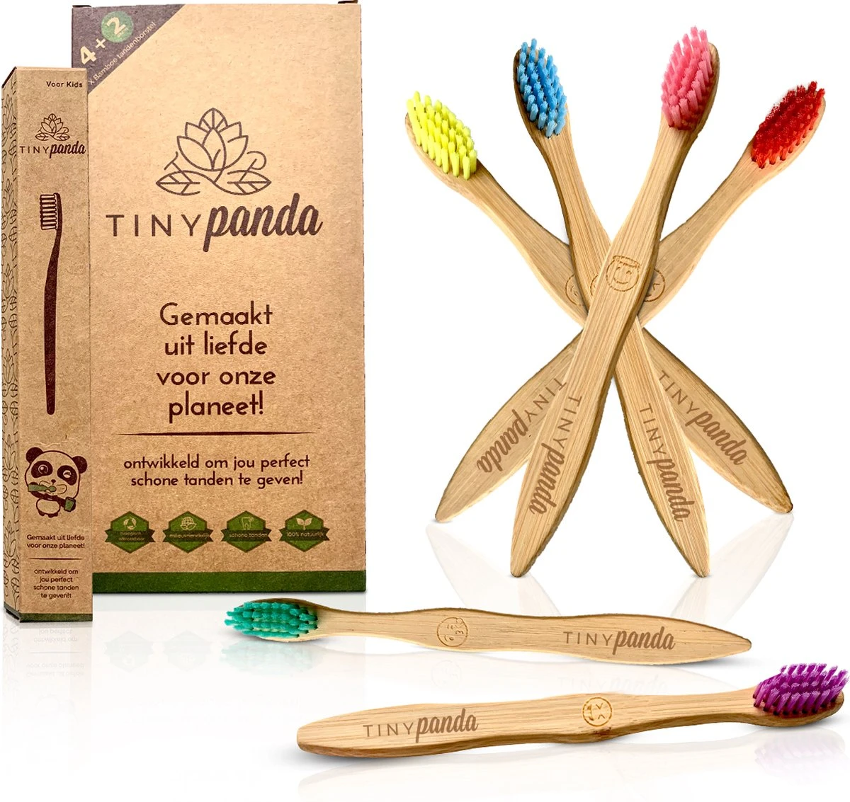 4+2 Bamboe Tandenborstel Voor Kinderen - Emoji - Bamboo Kids Toothbrush - Zero Waste - Vegan 3 4+2 Bamboe Tandenborstel Voor Kinderen - Emoji - Bamboo Kids Toothbrush - Zero Waste - Vegan