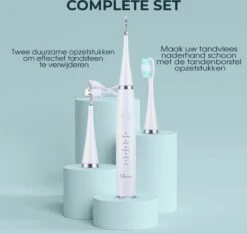 Merkloos Tandsteen Verwijderaar Elektrisch – Tandenborstel Opzetstukken - Tandarts Spiegel - 5 Standen -Wit -Verzorgingsproducten Verkoop 1200x1139 1