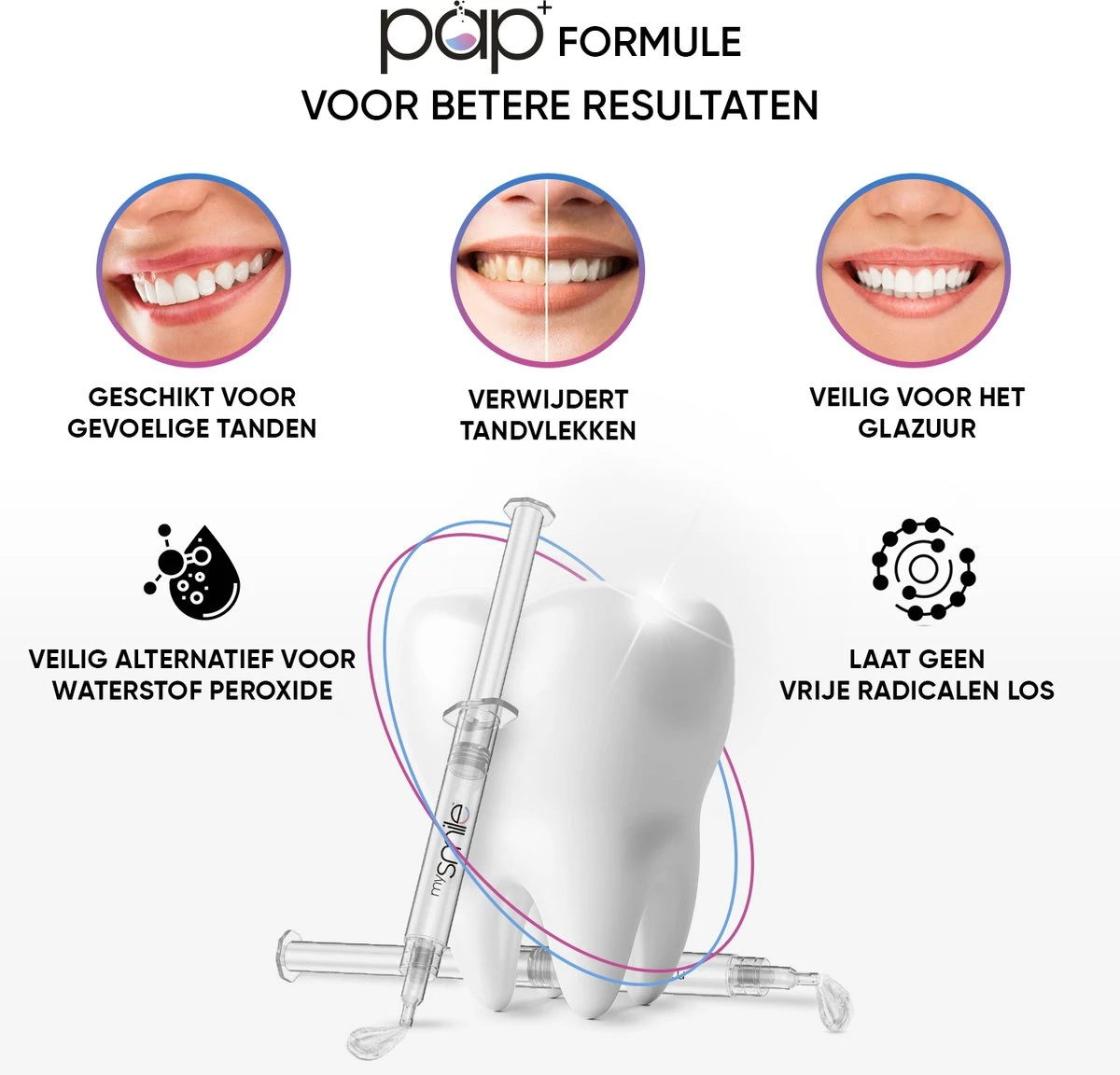 MySmile Navullingen - 8x PAP+ Gels Voor De MySmile Tandenbleek Kit 5 MySmile Navullingen - 8x PAP+ Gels Voor De MySmile Tandenbleek Kit - Afbeelding 3