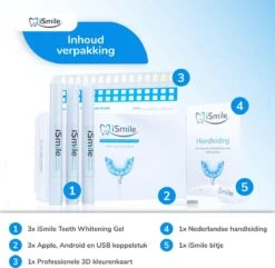 ISmile Professionele Tandenbleekset - Veilig Tanden Bleken - Zonder Peroxide - Witte Tanden - Teeth Whitening -Verzorgingsproducten Verkoop 1200x1173 2