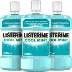 LISTERINE® Fresh Mint, Mondspoeling Met Essentiële Oliën Voor Een Langdurig Frisse Adem, 3x600ml -Verzorgingsproducten Verkoop 1200x1197 1