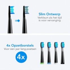 LifeGoods Opzetborstels - Voor Elektrische Tandenborstel - 4 Stuks - Zwart/Blauw -Verzorgingsproducten Verkoop 1200x1199