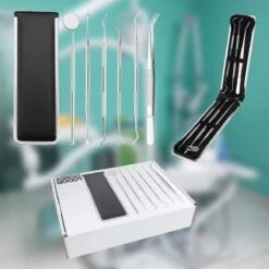 AdroitGoods 7 Delige RVS Tandarts Setje - Incl Haakje En Spiegel - Tandenstokers - Tandplak - Gebit Verzorging Setje -Verzorgingsproducten Verkoop 1200x1200 300